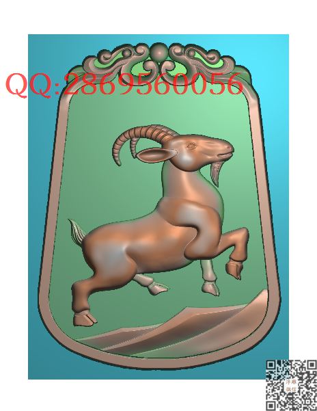 D3T09 (1)_仿古动物挂件生肖牌子玉雕瑞兽精雕图浮雕图